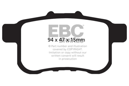 EBC 09 - 14 Acura TSX 2.4 Greenstuff Rear Brake Pads Brake Pads - Performance
