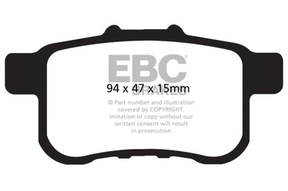 EBC 09 - 14 Acura TSX 2.4 Greenstuff Rear Brake Pads Brake Pads - Performance