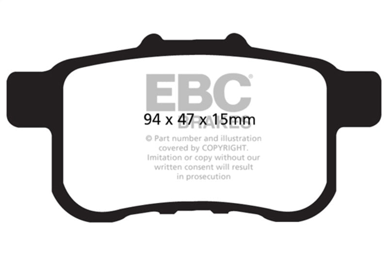 EBC 09 - 14 Acura TSX 2.4 Redstuff Rear Brake Pads Brake Pads - Performance