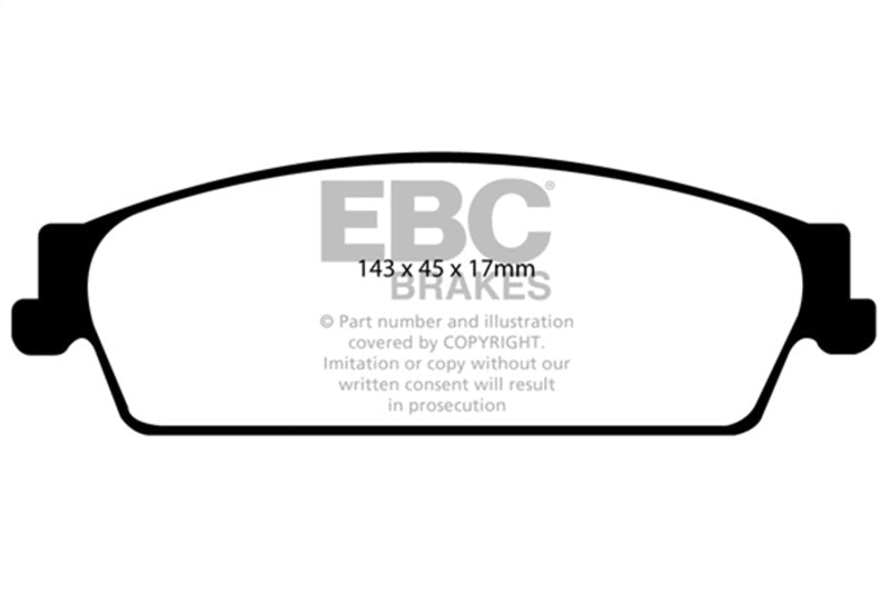 EBC 09 - 14 Cadillac Escalade 6.0 Hybrid Yellowstuff Rear Brake Pads Brake Pads - Performance