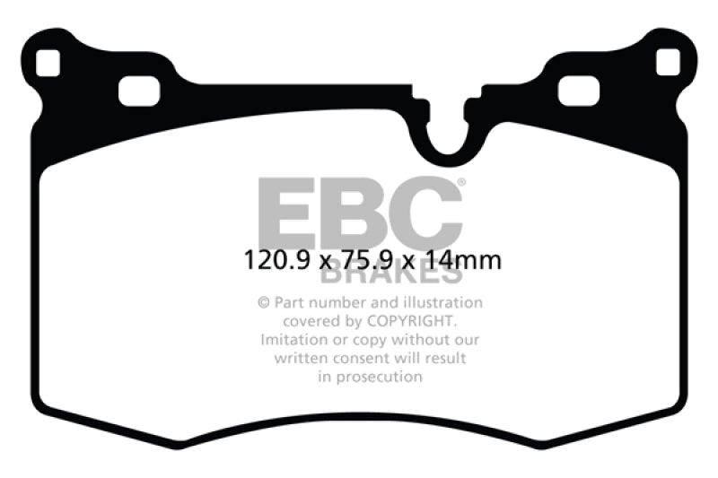 EBC 09 - 14 Mini Hardtop 1.6 Turbo J.C Works Redstuff Front Brake Pads Brake Pads - Performance