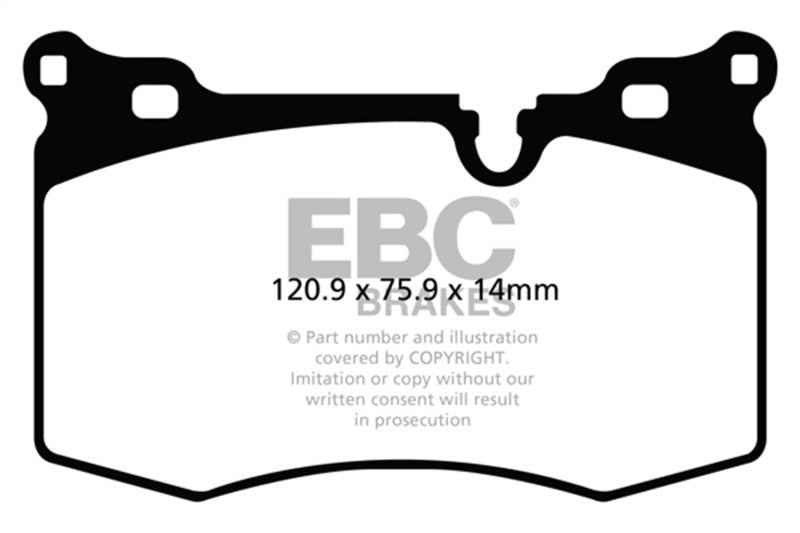 EBC 09 - 14 Mini Hardtop 1.6 Turbo J.C Works Redstuff Front Brake Pads Brake Pads - Performance