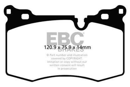 EBC 09 - 14 Mini Hardtop 1.6 Turbo J.C Works Redstuff Front Brake Pads Brake Pads - Performance