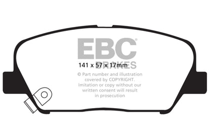 EBC 09+ Hyundai Genesis Coupe 2.0 Turbo Redstuff Front Brake Pads Brake Pads - Performance
