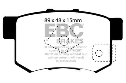 EBC 10 - 12 Acura RDX 2.3 Turbo Greenstuff Rear Brake Pads Brake Pads - Performance