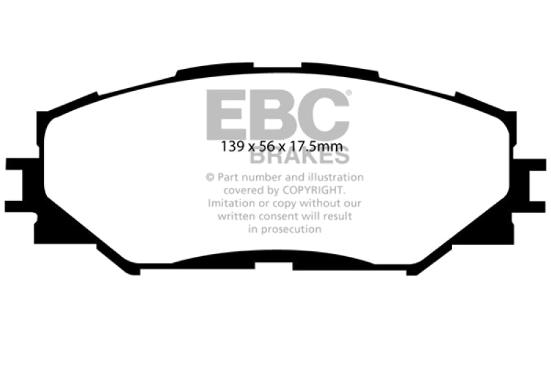 EBC 10 - 12 Lexus HS250h 2.4 Hybrid Yellowstuff Front Brake Pads Brake Pads - Performance