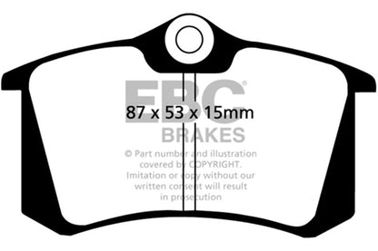 EBC 10 - 13 Audi A3 2.0 TD Greenstuff Rear Brake Pads Brake Pads - Performance