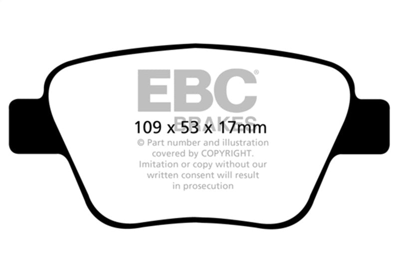 EBC 10 - 13 Audi A3 2.0 Turbo (Bosch rear caliper) Redstuff Rear Brake Pads Brake Pads - Performance