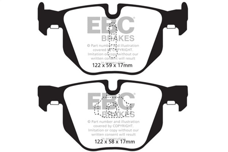 EBC 10 - 14 BMW X5 3.0 Turbo (35) Redstuff Rear Brake Pads Brake Pads - Performance