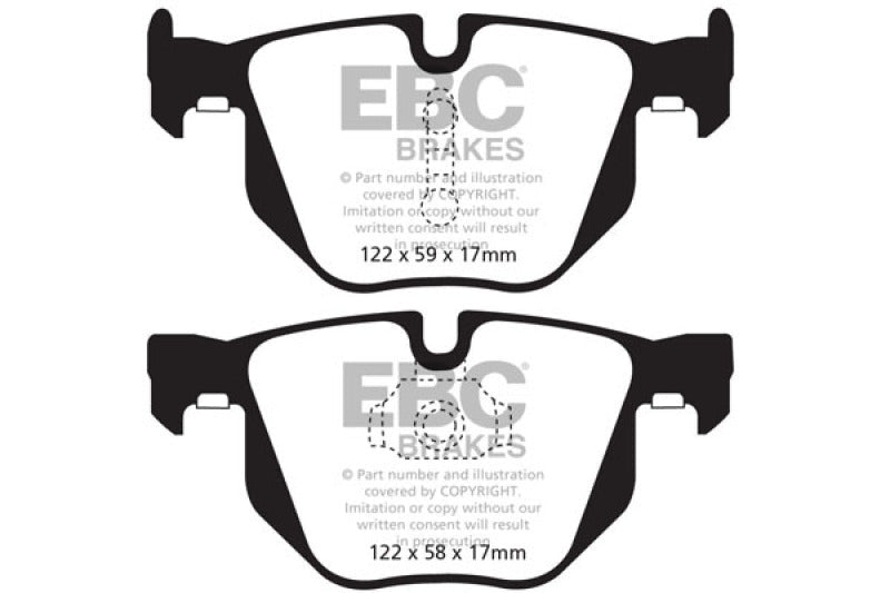 EBC 10 - 14 BMW X5 3.0 Turbo (35) Redstuff Rear Brake Pads Brake Pads - Performance