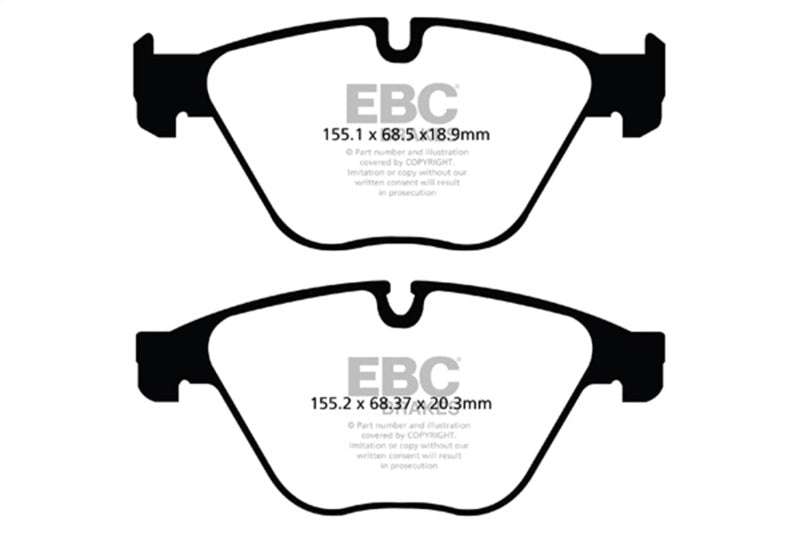 EBC 10+ BMW 535i 3.0 Turbo (F10) Redstuff Front Brake Pads Brake Pads - Performance