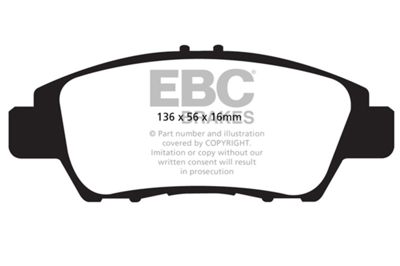 EBC 10+ Honda CR - Z 1.5 Hybrid Greenstuff Front Brake Pads Brake Pads - Performance