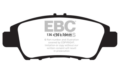 EBC 10+ Honda CR - Z 1.5 Hybrid Greenstuff Front Brake Pads Brake Pads - Performance