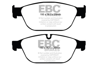 EBC 11 - 12 Audi A8 Quattro 3.0 Supercharged Redstuff Front Brake Pads Brake Pads - Performance
