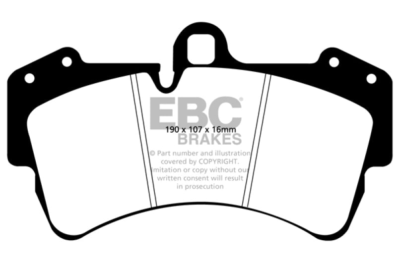 EBC 11 - 15 Audi Q7 3.0 Supercharged Yellowstuff Front Brake Pads Brake Pads - Performance