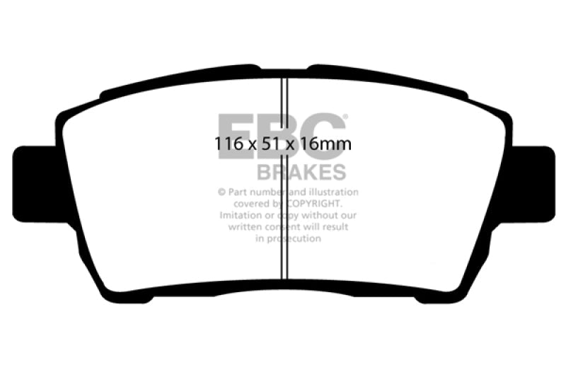 EBC 11 - 15 Scion IQ 1.3 Yellowstuff Front Brake Pads Brake Pads - Performance
