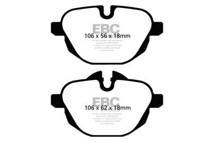 EBC 11+ BMW X3 2.0 Turbo (F25) Greenstuff Rear Brake Pads Brake Pads - Performance