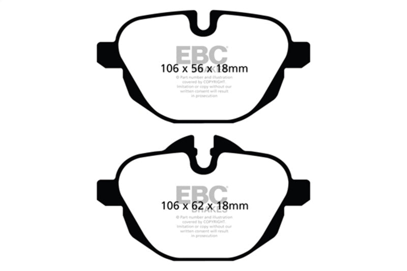 EBC 11+ BMW X3 2.0 Turbo (F25) Redstuff Rear Brake Pads Brake Pads - Performance