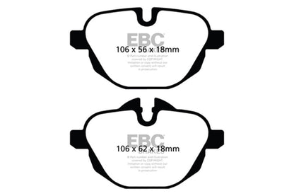 EBC 11+ BMW X3 2.0 Turbo (F25) Redstuff Rear Brake Pads Brake Pads - Performance