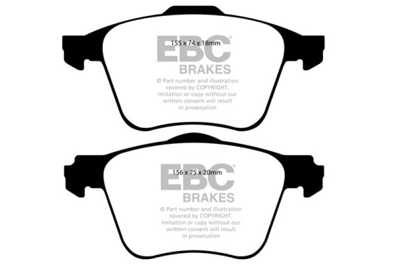 EBC 11+ Volvo S60 2.5 Turbo T5 (315mm Front Rotors) Redstuff Front Brake Pads Brake Pads - Performance