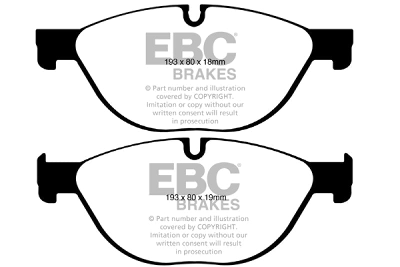 EBC 12 - 13 BMW 528 2.0 Turbo (F10) Performance Greenstuff Front Brake Pads Brake Pads - Performance