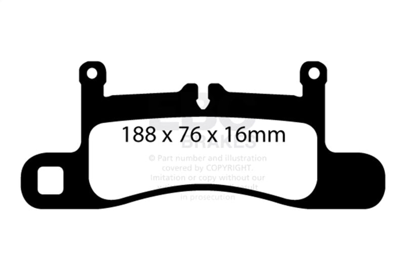 EBC 12 - 15 Porsche 911 (991) (Cast Iron Rotor only) 3.4 Carrera Redstuff Rear Brake Pads Brake Pads - Performance