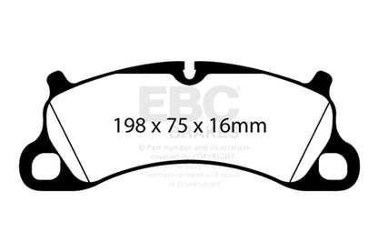 EBC 12 - 15 Porsche 911 (991) (Cast Iron Rotor only) 3.8 Carrera S Redstuff Front Brake Pads Brake Pads - Performance