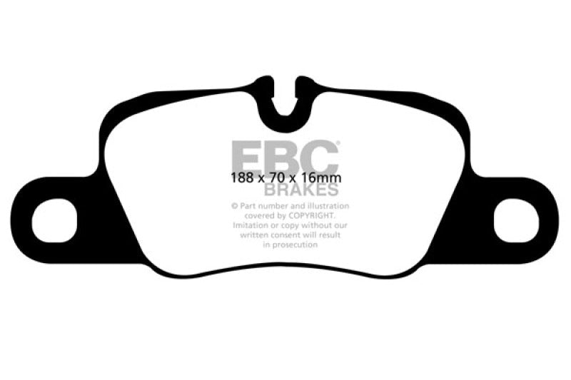 EBC 12 - 15 Porsche 911 (991) (Cast Iron Rotor only) 3.8 Carrera S Redstuff Rear Brake Pads Brake Pads - Performance