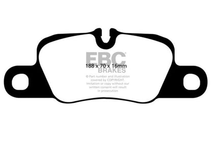 EBC 12 - 15 Porsche 911 (991) (Cast Iron Rotor only) 3.8 Carrera S Redstuff Rear Brake Pads Brake Pads - Performance
