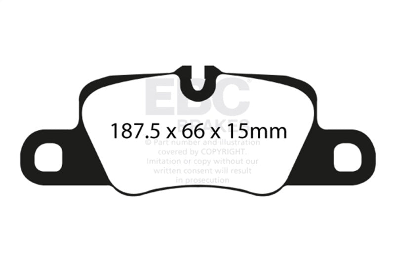 EBC 12 - 15 Porsche 911 (991) (Cast Iron Rotor only) 3.8 Carrera S Redstuff Rear Brake Pads Brake Pads - Performance