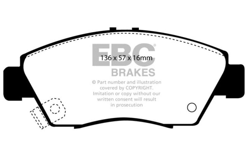 EBC 12 Acura ILX 1.5 Hybrid Redstuff Front Brake Pads Brake Pads - Performance