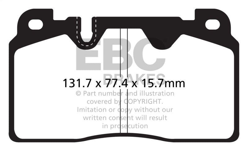 EBC 12+ Audi Q5 2.0 Turbo (Brembo) Redstuff Front Brake Pads Brake Pads - Performance