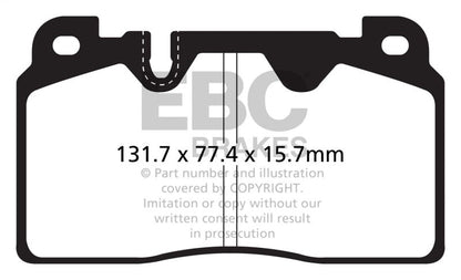 EBC 12+ Audi Q5 2.0 Turbo (Brembo) Redstuff Front Brake Pads Brake Pads - Performance