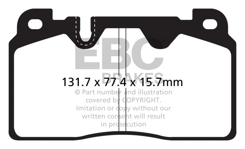 EBC 12+ Audi Q5 2.0 Turbo (Brembo) Redstuff Front Brake Pads Brake Pads - Performance