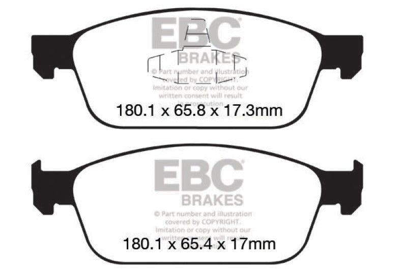 EBC 12+ Ford Focus 2.0 Turbo ST Greenstuff Front Brake Pads Brake Pads - Performance