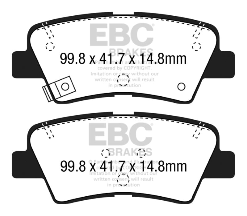 EBC 12+ Hyundai Elantra GT 2 Redstuff Rear Brake Pads Brake Pads - Performance