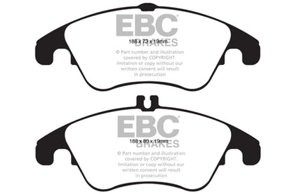EBC 12+ Mercedes - Benz C250 Coupe 1.8 Turbo Sport Edition Redstuff Front Brake Pads Brake Pads - Performance
