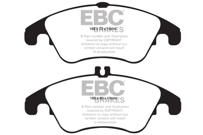 EBC 12+ Mercedes - Benz C250 Coupe 1.8 Turbo Sport Edition Redstuff Front Brake Pads Brake Pads - Performance