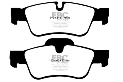 EBC 12+ Mercedes - Benz G63 AMG 5.5 Twin Turbo Redstuff Rear Brake Pads Brake Pads - Performance