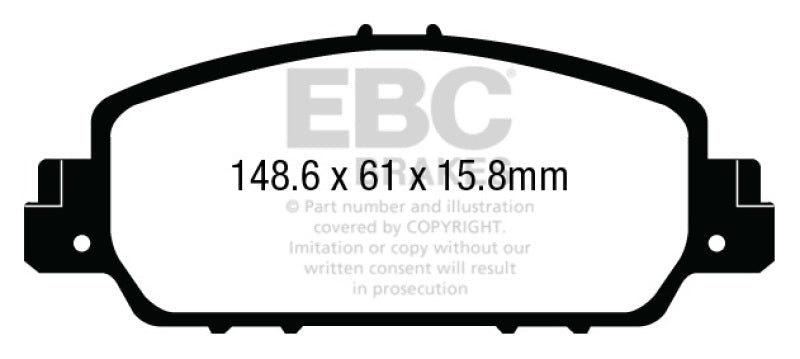 EBC 13 - 17 Honda Accord Coupe 2.4 EX Redstuff Front Brake Pads Brake Pads - Performance