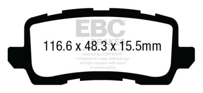 EBC 13+ Acura RLX 3.5 Redstuff Rear Brake Pads Brake Pads - Performance