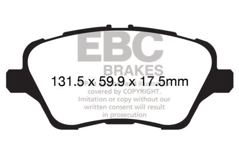 EBC 13+ Ford Fiesta 1.6 Turbo ST Redstuff Front Brake Pads Brake Pads - Performance
