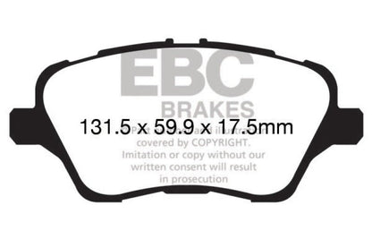 EBC 13+ Ford Fiesta 1.6 Turbo ST Redstuff Front Brake Pads Brake Pads - Performance