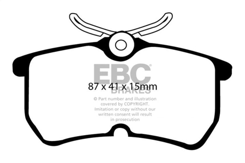EBC 13+ Ford Fiesta 1.6 Turbo ST Redstuff Rear Brake Pads Brake Pads - Performance