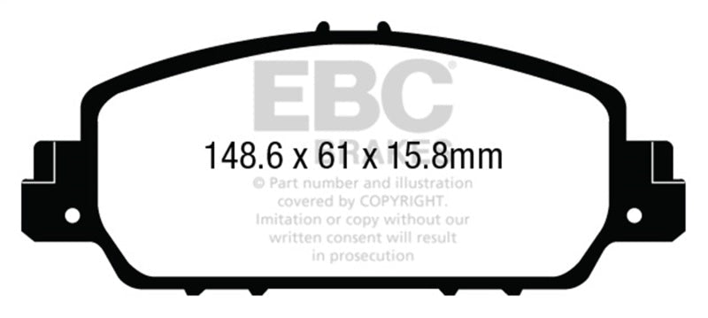 EBC 13+ Honda Accord Coupe 2.4 EX Greenstuff Front Brake Pads Brake Pads - Performance