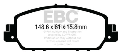 EBC 13+ Honda Accord Coupe 2.4 EX Greenstuff Front Brake Pads Brake Pads - Performance