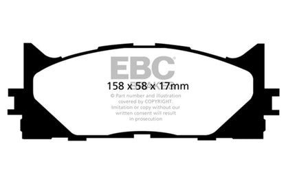 EBC 13+ Lexus ES300h 2.5 Hybrid Greenstuff Front Brake Pads Brake Pads - Performance