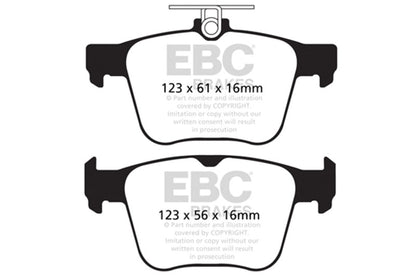 EBC 14 - 20 Audi S3 2.0 Turbo Redstuff Rear Brake Pads Brake Pads - Performance