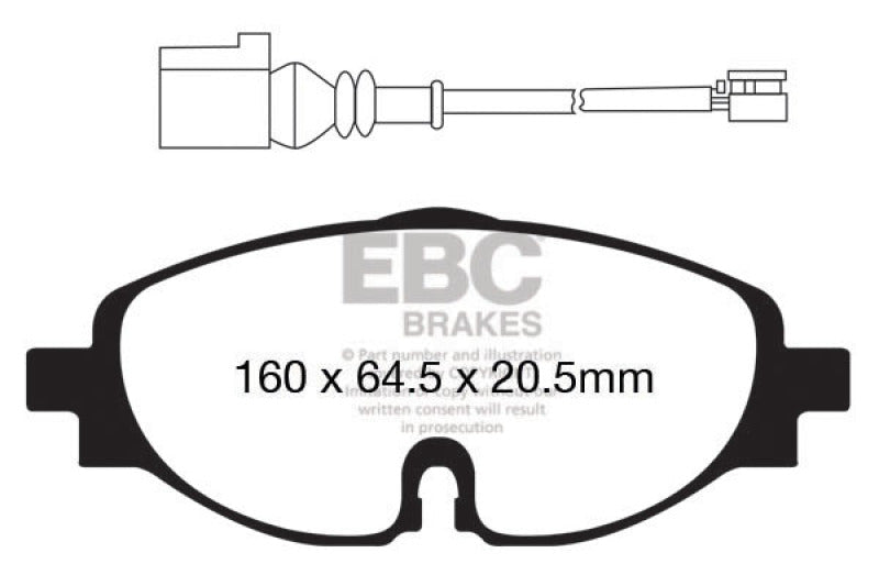 EBC 14+ Audi A3 1.8 Turbo Greenstuff Front Brake Pads Brake Pads - Performance