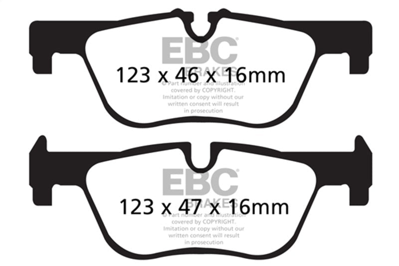 EBC 14+ BMW 228 Coupe 2.0 Turbo ATE calipers Redstuff Rear Brake Pads Brake Pads - Performance